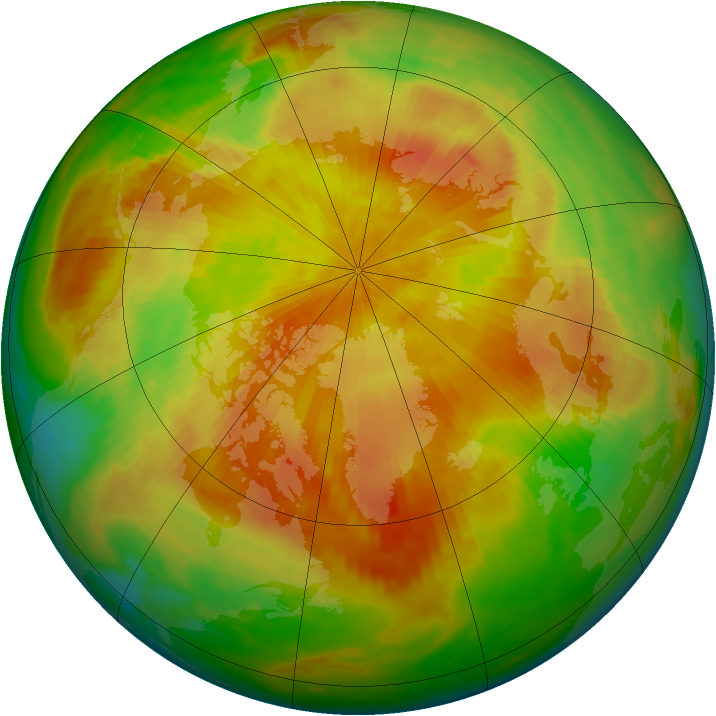 Arctic ozone map for 20 April 1992